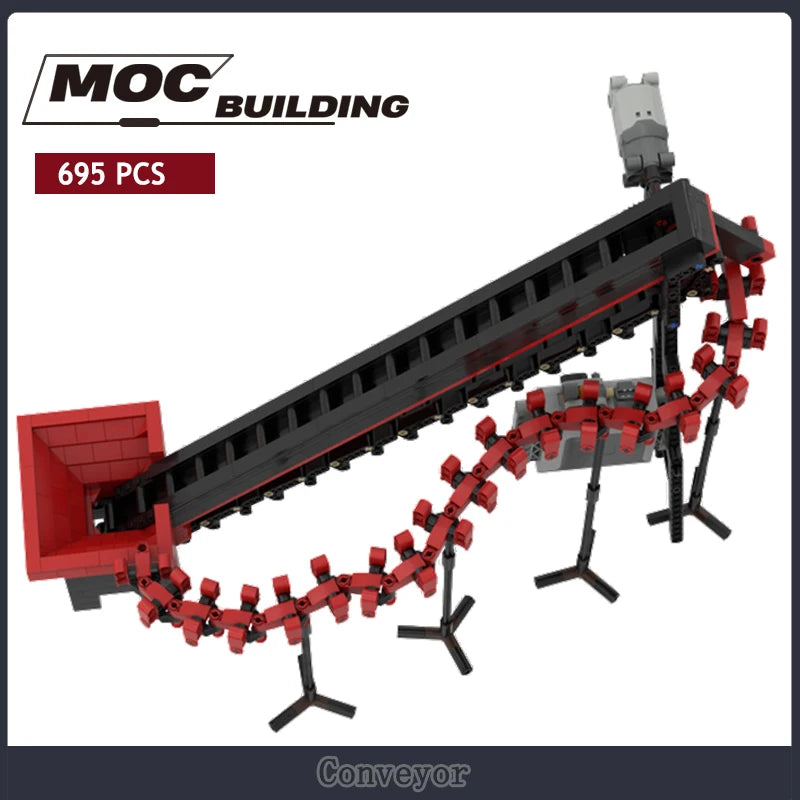  Conveyor Mobile Ball Education Building Block Set featuring a dynamic sports track model, perfect for DIY assembly and educational play, ideal as a children's Christmas gift.