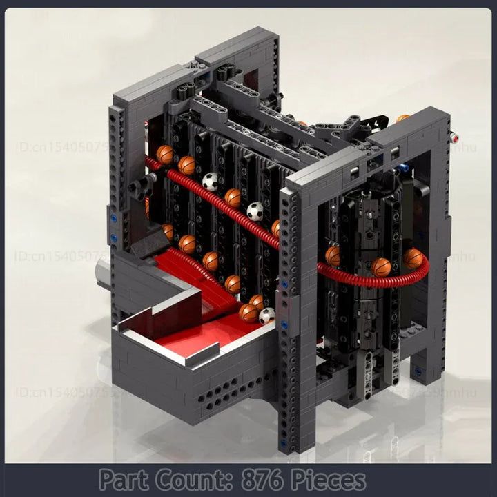 Creative Series GBC Spiral Lift MOC Building Block Set featuring short and tall versions of a motorized ball lift device, ideal for technology enthusiasts and puzzle collectors.