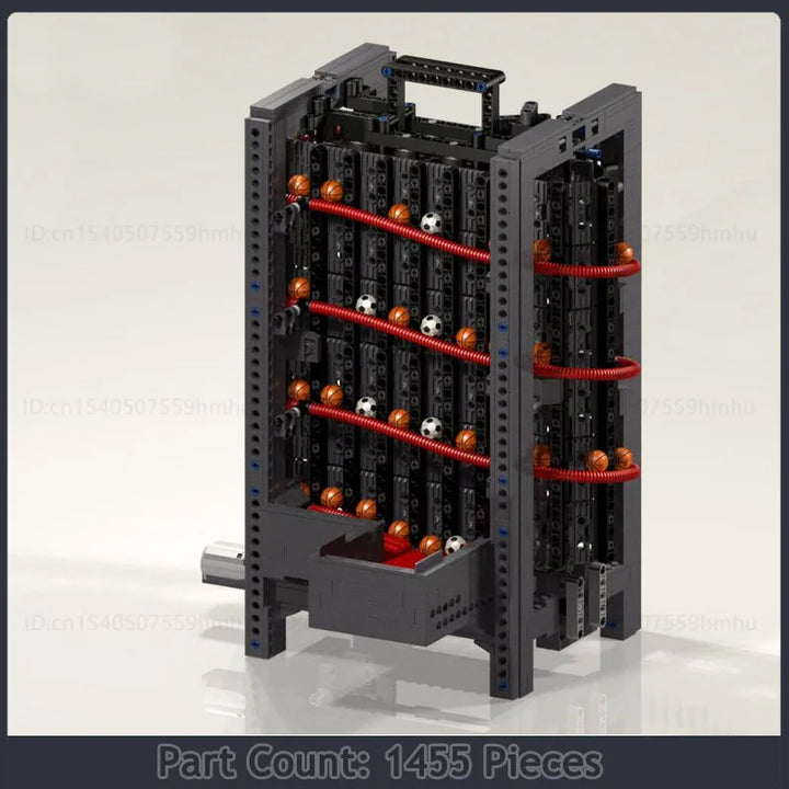 Creative Series GBC Spiral Lift MOC Building Block Set featuring short and tall versions of a motorized ball lift device, ideal for technology enthusiasts and puzzle collectors.