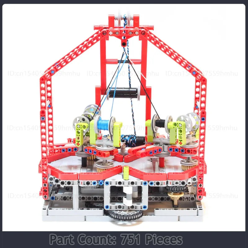 GBC 5 Reels Braiding Machine MOC Building Blocks featuring a functional braiding mechanism, ideal for technology enthusiasts and puzzle collectors.