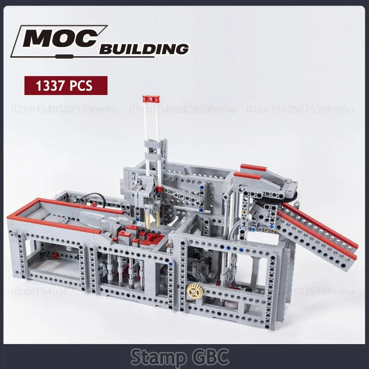  GBC Ball MOC Stamp Motor Building Block featuring a dynamic stamp mechanism, ideal for technology enthusiasts and puzzle lovers, perfect as a creative gift for the holidays.