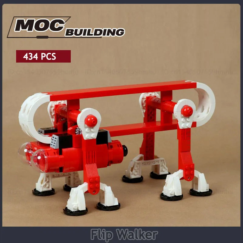 GBC Flip Walker MOC Building Blocks Set featuring a unique ball-flipping mechanism, perfect for science enthusiasts and DIY builders.