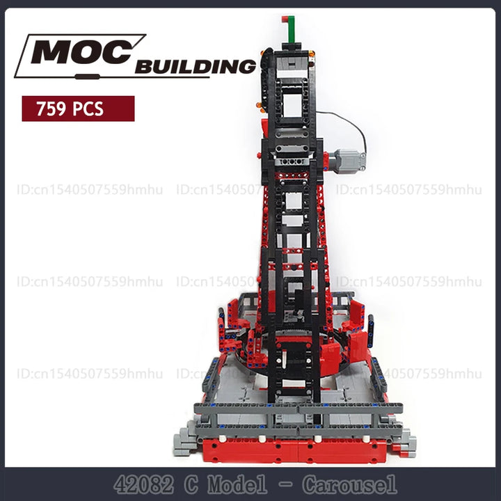 GBC Module Carousel MOC Building Block Ball Picker Set featuring a rotating carousel ball picker mechanism, ideal for creative builders and educational play.