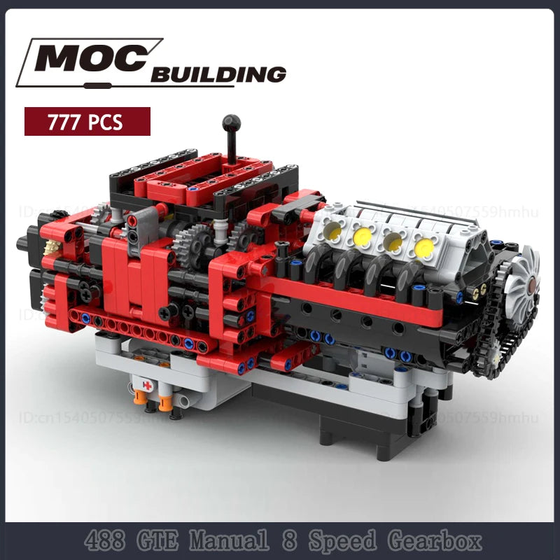  GBC Module GTE Manual 8 Speed Gearbox Model featuring intricate technology bricks and a realistic DIY assembly design, perfect for creative toy collectors and display enthusiasts.

