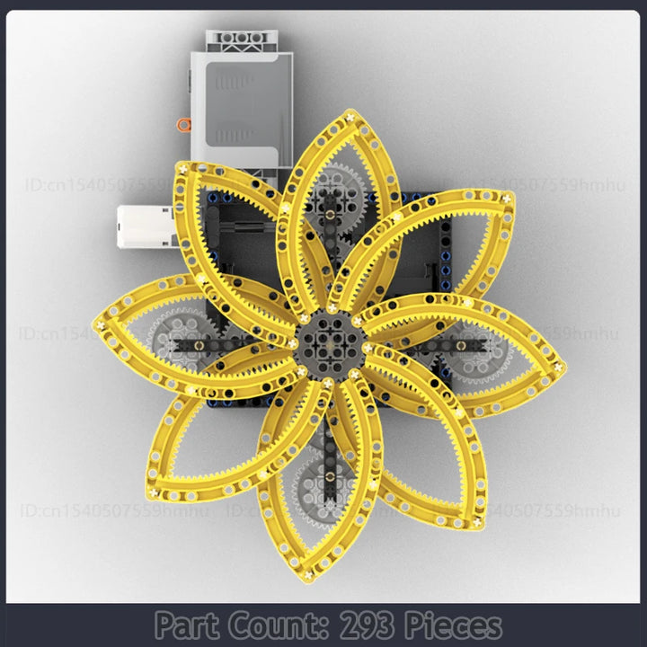 GBC Module Hoberman Mechanism Sculpture Model MOC Building Blocks Set featuring a motorized expanding and contracting structure, perfect for technology enthusiasts and creative builders.