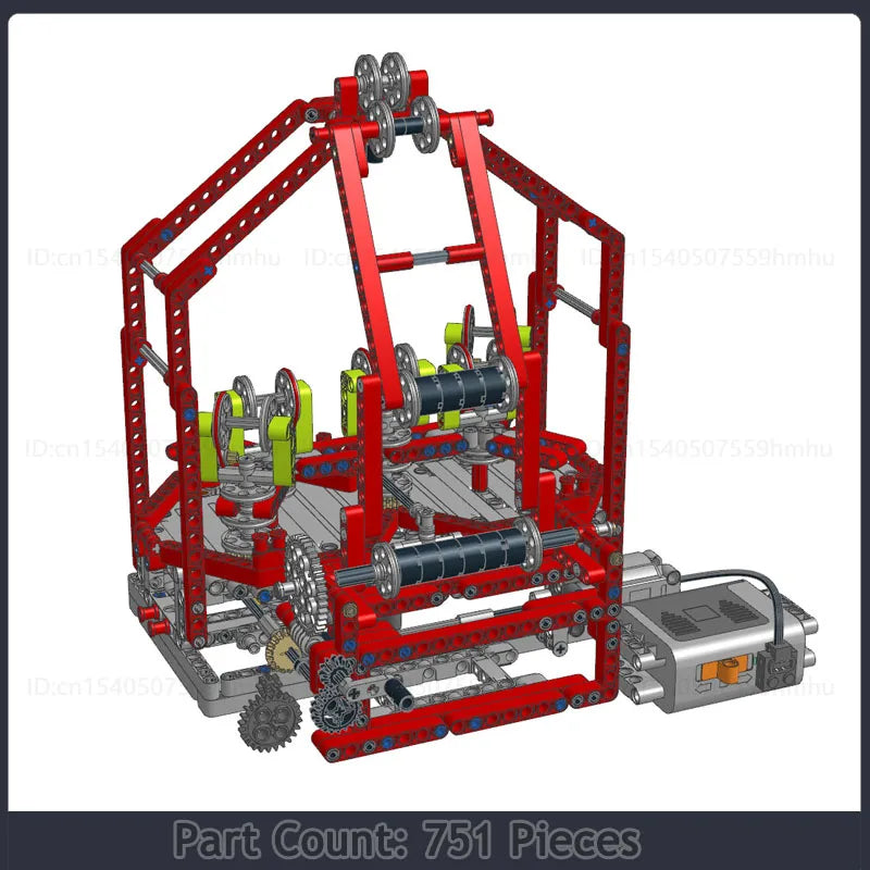 GBC 5 Reels Braiding Machine MOC Building Blocks featuring a functional braiding mechanism, ideal for technology enthusiasts and puzzle collectors.