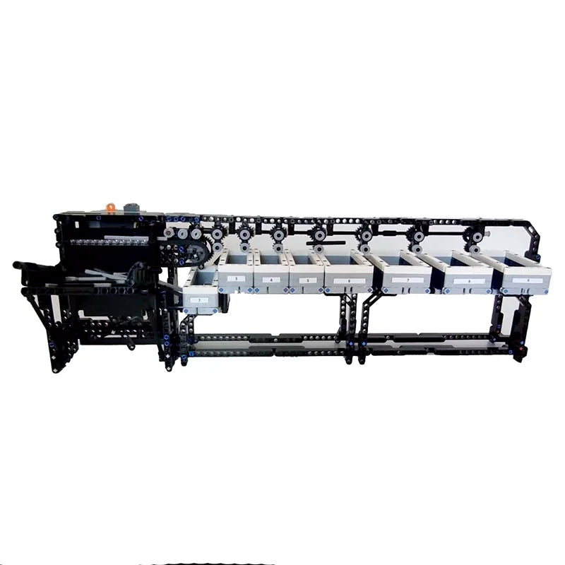  GBC Modular MOC Technology Bricks Axle Sorter Building Block Set featuring a motorized axle sorting mechanism, perfect for creative and educational play.