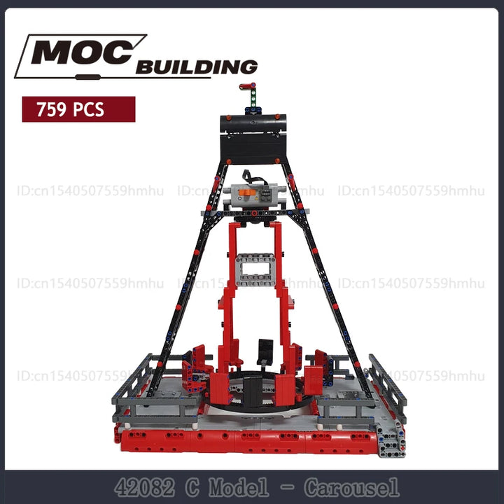GBC Module Carousel MOC Building Block Ball Picker Set featuring a rotating carousel ball picker mechanism, ideal for creative builders and educational play.