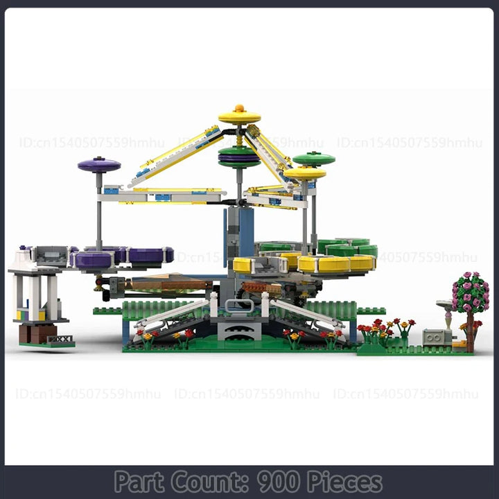 GBC Module Fairground Mixer Ferris Wheel MOC Model Building Blocks Set featuring a detailed Ferris wheel with motorized movement, ideal for collectors and creative builders.