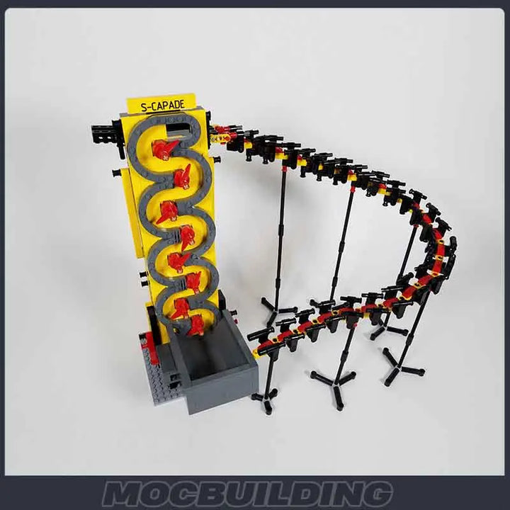 GBC Module MOC Building Blocks Great Ball Contraption S-Capade featuring a dynamic and interactive ball-moving mechanism, perfect for technology enthusiasts and educational play.