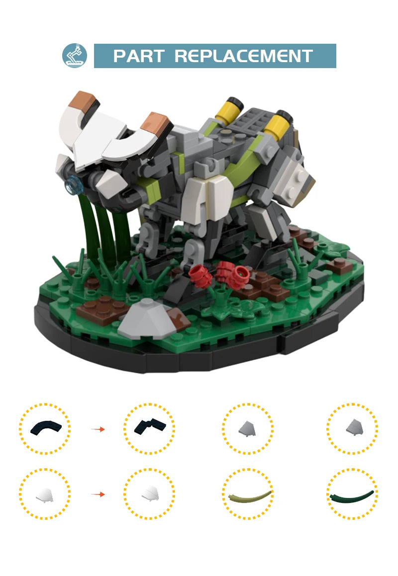 MOC-102738 Personalized Small Cow Mechanical Building Block Set featuring a cute and detailed cow model, perfect for kids and home decoration.