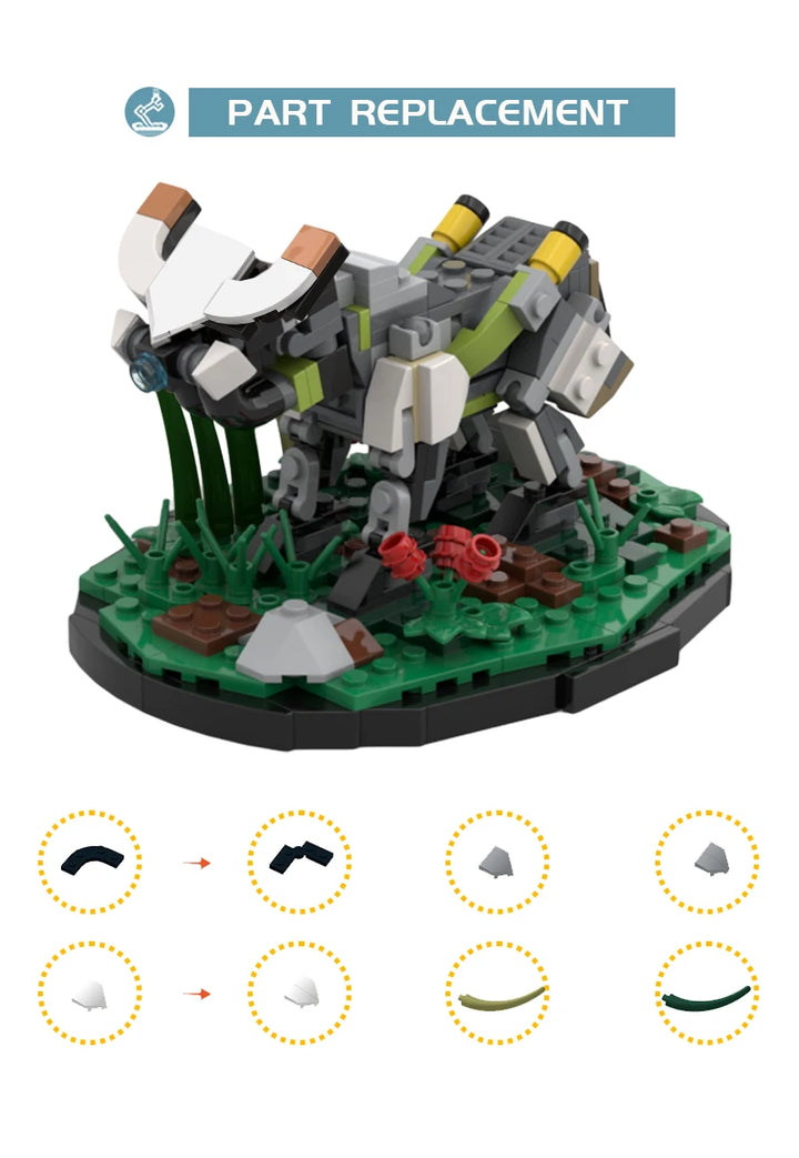 MOC-102738 Personalized Small Cow Mechanical Building Block Set featuring a cute and detailed cow model, perfect for kids and home decoration.