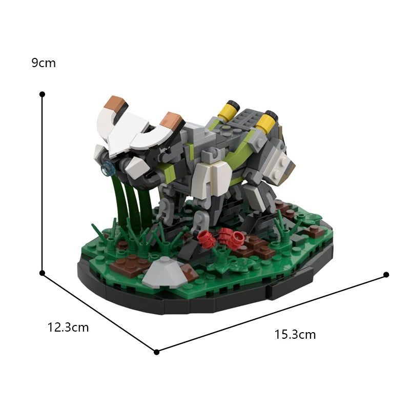 MOC-102738 Personalized Small Cow Mechanical Building Block Set featuring a cute and detailed cow model, perfect for kids and home decoration.