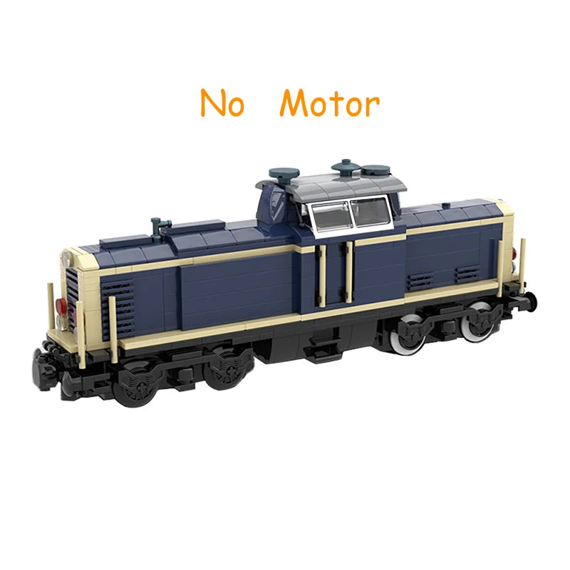 MOC Classic Diesel Locomotive Building Block Set featuring a detailed and authentic model of a vintage diesel locomotive, perfect for train enthusiasts, collectors, and creative play