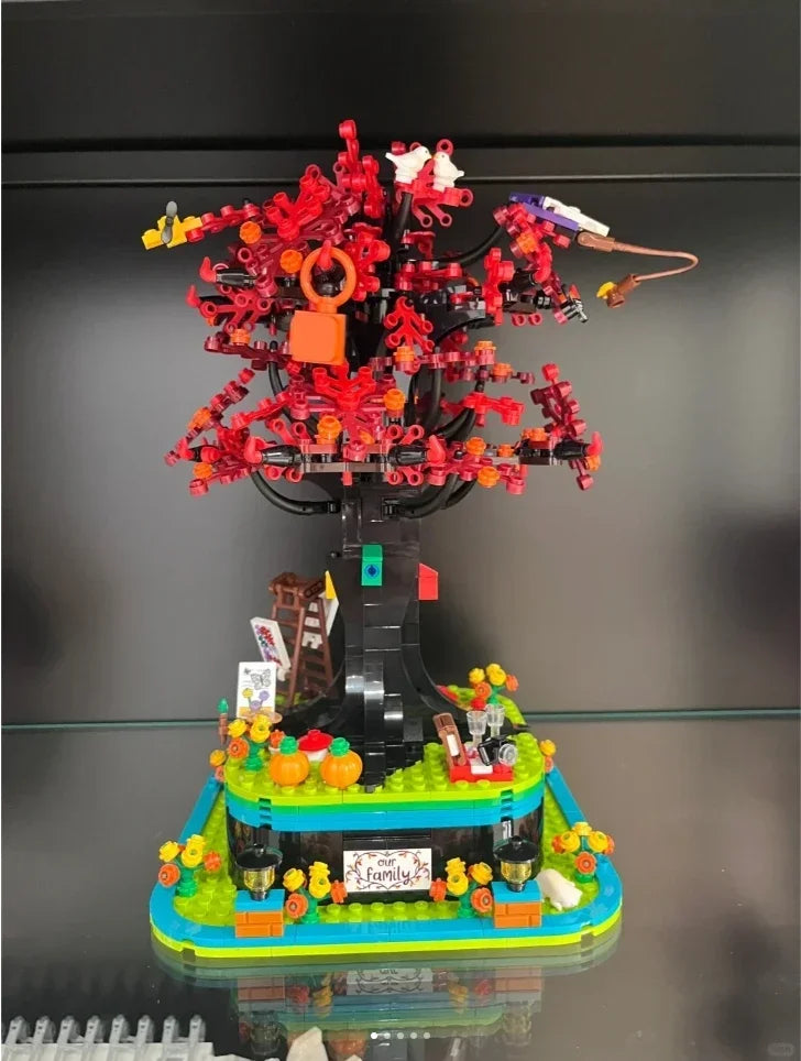 MOC Family Tree Building Block Set featuring a detailed and vibrant tree with personalized elements representing family bonds, ideal for celebrating heritage and creating lasting memories.