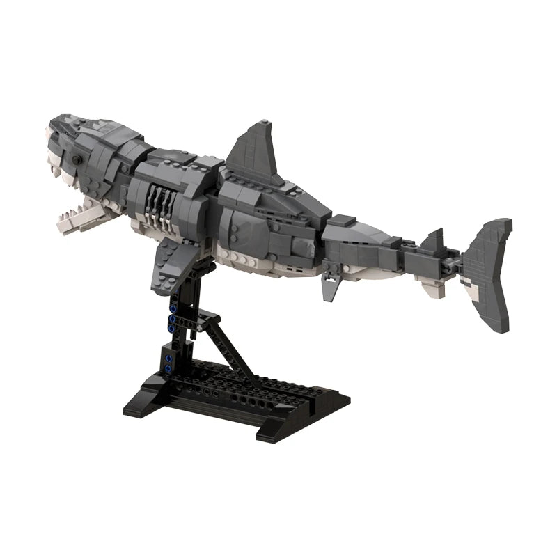 MOC Marine Animal Overlord Jaw Fish Model Set featuring a detailed Serrated Jaw Fish, ideal for children's creativity and marine life enthusiasts.