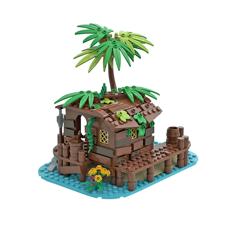 MOC Pirate Island Imperial Defense Outpost Building Block Set featuring a detailed fortress, galleon, and imperial soldier’s home, perfect for pirate enthusiasts, history buffs, and adventure seekers.