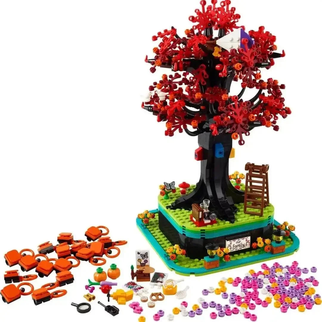 MOC Family Tree Building Block Set featuring a detailed and vibrant tree with personalized elements representing family bonds, ideal for celebrating heritage and creating lasting memories.