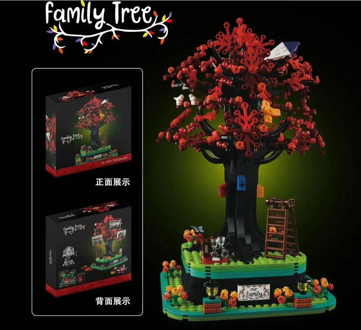 MOC Family Tree Building Block Set featuring a detailed and vibrant tree with personalized elements representing family bonds, ideal for celebrating heritage and creating lasting memories.