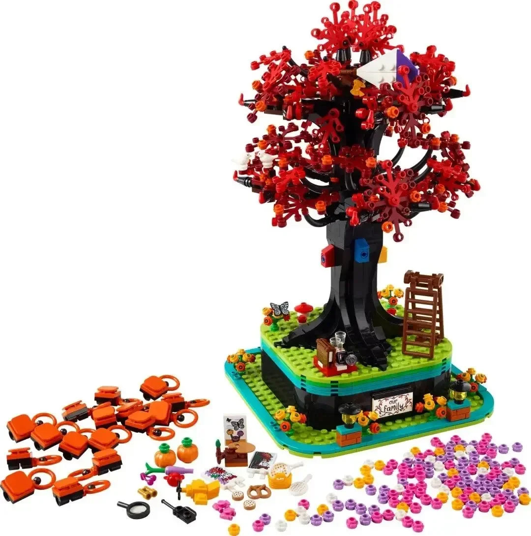 MOC Family Tree Building Block Set featuring a detailed and vibrant tree with personalized elements representing family bonds, ideal for celebrating heritage and creating lasting memories.