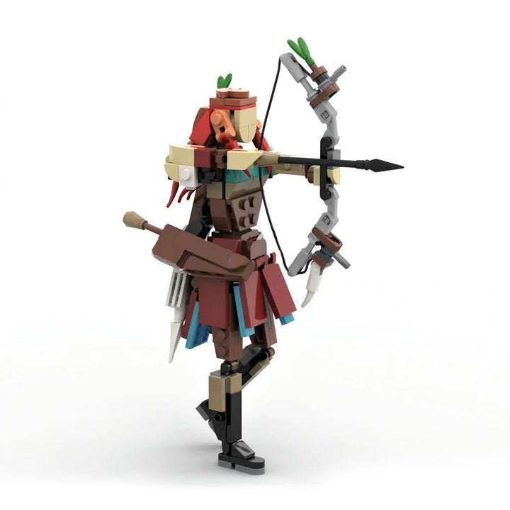  MOC Horizon Zero Dawn Alloy Building Block Set featuring a cute, movable puppet model, ideal for children's New Year's toy gifts and interactive play