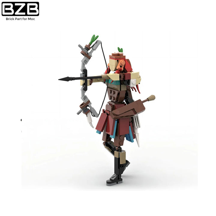  MOC Horizon Zero Dawn Alloy Building Block Set featuring a cute, movable puppet model, ideal for children's New Year's toy gifts and interactive play