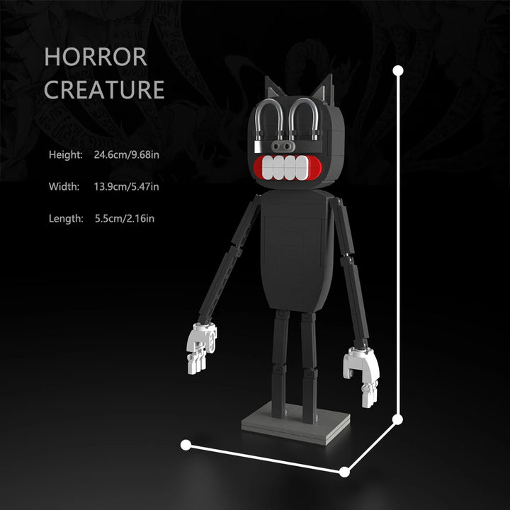MOC Horror Game Monster Terrorist Brickheadz Robot Building Block Set featuring a detailed, interactive robot model, perfect for children's birthday gifts and DIY play.