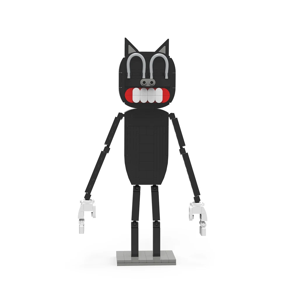 MOC Horror Game Monster Terrorist Brickheadz Robot Building Block Set featuring a detailed, interactive robot model, perfect for children's birthday gifts and DIY play.