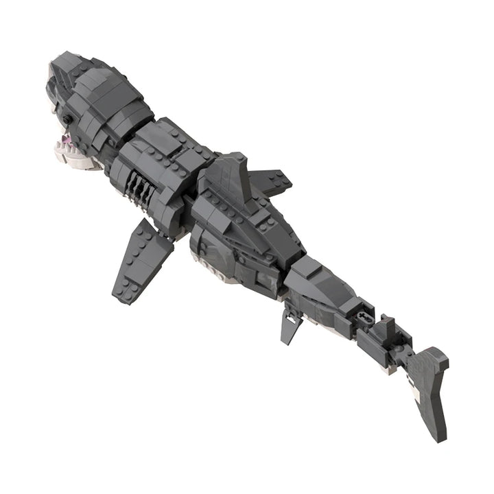 MOC Marine Animal Overlord Jaw Fish Model Set featuring a detailed Serrated Jaw Fish, ideal for children's creativity and marine life enthusiasts.