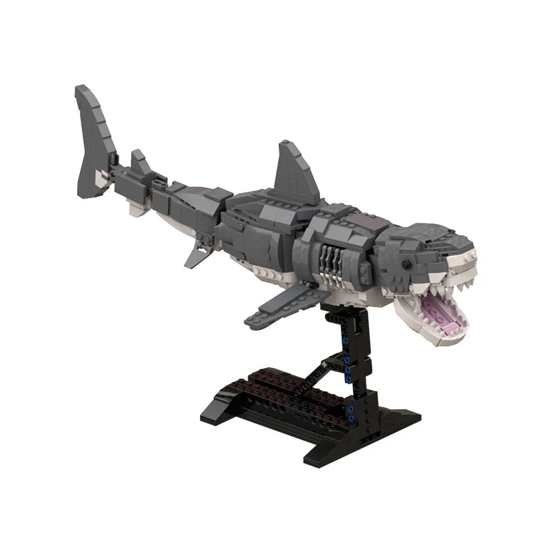 MOC Marine Animal Overlord Jaw Fish Model Set featuring a detailed Serrated Jaw Fish, ideal for children's creativity and marine life enthusiasts.