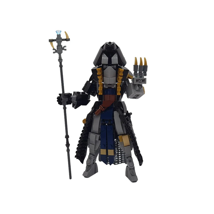 MOC Wizard-Warrior Brick Diligent God-Level Mech Suit Building Blocks Set featuring a powerful and detailed mech suit, perfect for kids and fantasy fans.