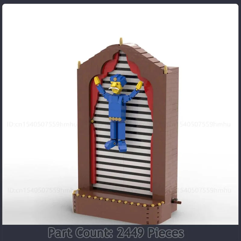 Magician's Performance MOC Building Block Levitation Model featuring a detailed magician, levitation effect, and vibrant colors, perfect for creative science and technology play for children and adults