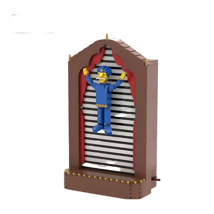 Magician's Performance MOC Building Block Levitation Model featuring a detailed magician, levitation effect, and vibrant colors, perfect for creative science and technology play for children and adults