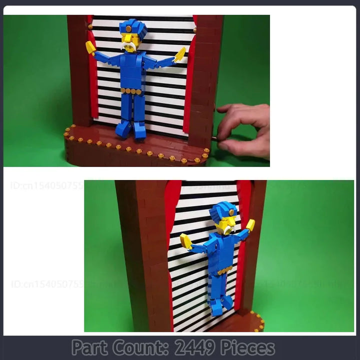 Magician's Performance MOC Building Block Levitation Model featuring a detailed magician, levitation effect, and vibrant colors, perfect for creative science and technology play for children and adults