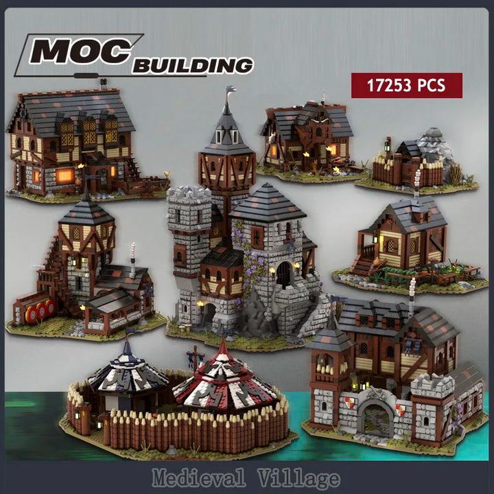 Ultimate Medieval Fortress Village Building Block Model - MOC Castle Bricks Collector Series