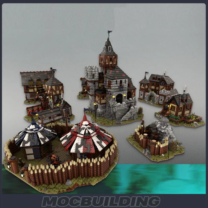 Ultimate Medieval Fortress Village Building Block Model featuring a detailed medieval castle and village, perfect for collectors, history enthusiasts, and creative builders.