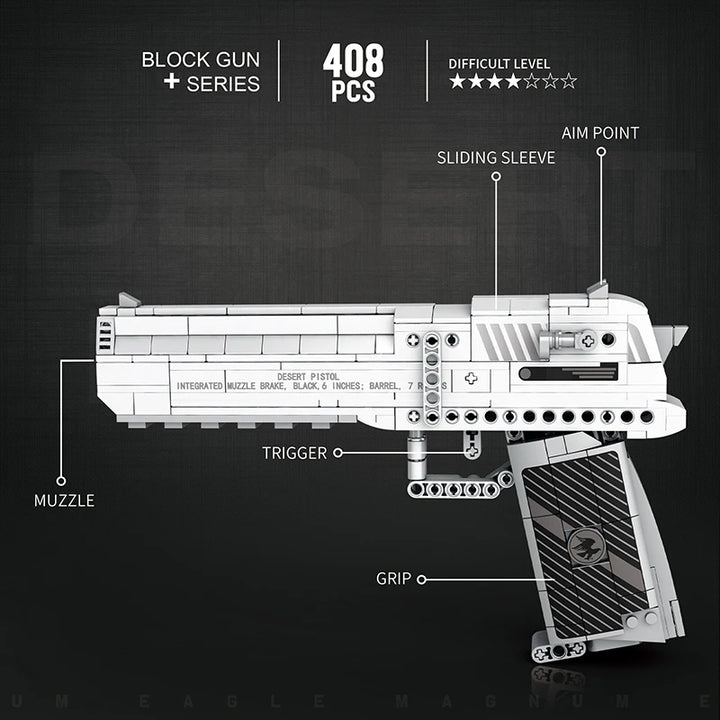 Reobrix Desert Eagle Building Block Toy - This fun and educational toy allows kids to build a replica of the Desert Eagle pistol