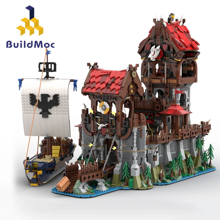 Pieces Wolfpacked Tower Medieval Ship Building Bricks set