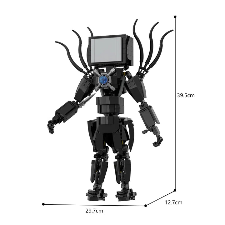 Skibidi Toilet Titans TV Figures Building Blocks Set featuring brick-built game character toys, perfect for kids' Christmas gifts and creative play.