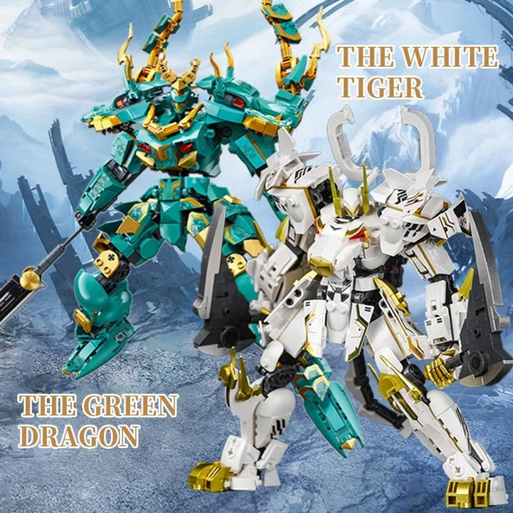 Sluban Qinglong King Mecha Building Blocks Classic Mecha Figure Model Set