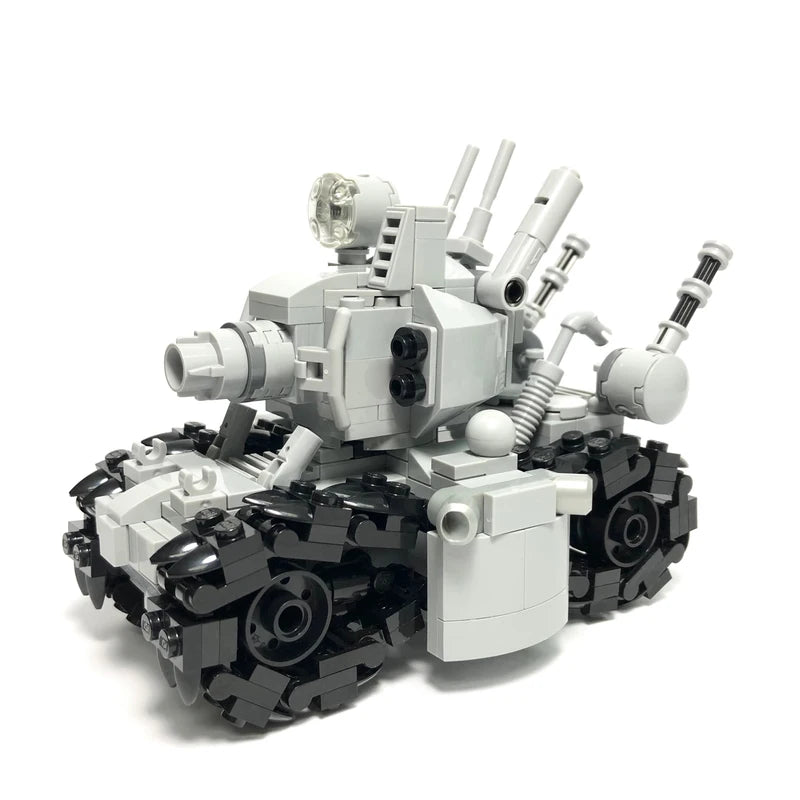 Tactical Battle Tank Building Blocks Kit featuring a rotating turret, detailed weaponry, and rugged tracks