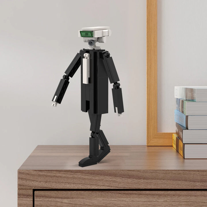 The Traffic Light Man & Mini Cameraman Building Blocks Toy inspired by Skibidi Toilet, perfect for DIY enthusiasts and children’s gifts.