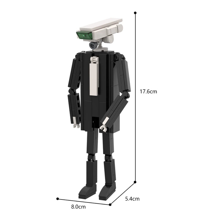 The Traffic Light Man & Mini Cameraman Building Blocks Toy inspired by Skibidi Toilet, perfect for DIY enthusiasts and children’s gifts.