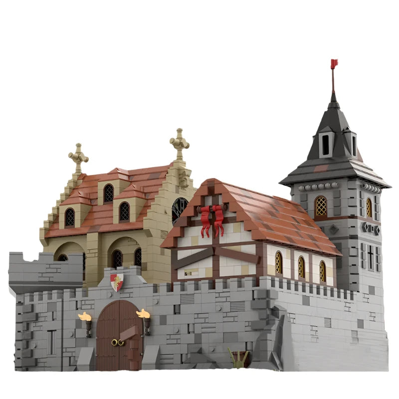 UCS Medieval Module Castle Architecture MOC Building Blocks featuring a highly detailed modular castle, perfect for historical model enthusiasts, creative builders, and collectors.
