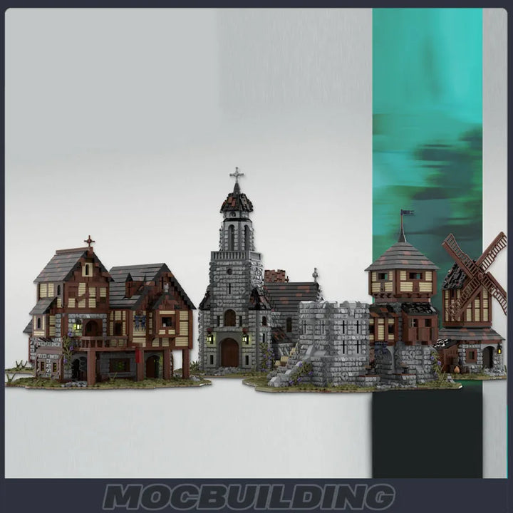 Ultimate Medieval Fortress Village Building Block Model featuring a detailed medieval castle and village, perfect for collectors, history enthusiasts, and creative builders.