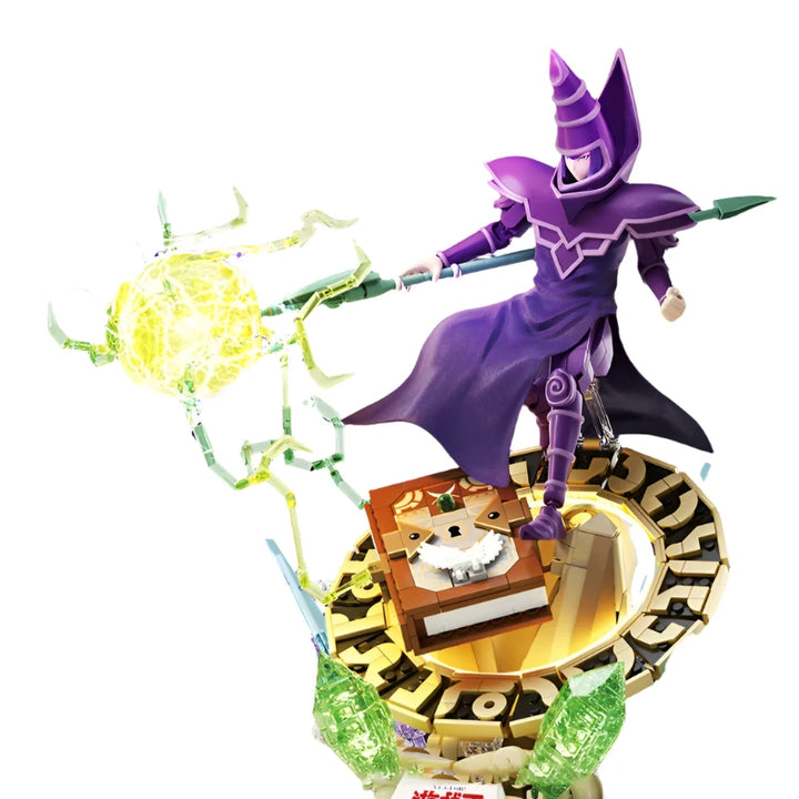 Yu-Gi-Oh Dark Magician Model Building Blocks Set featuring a detailed figure of the iconic Dark Magician, perfect for fans of the classic card game, kids, and collectors.